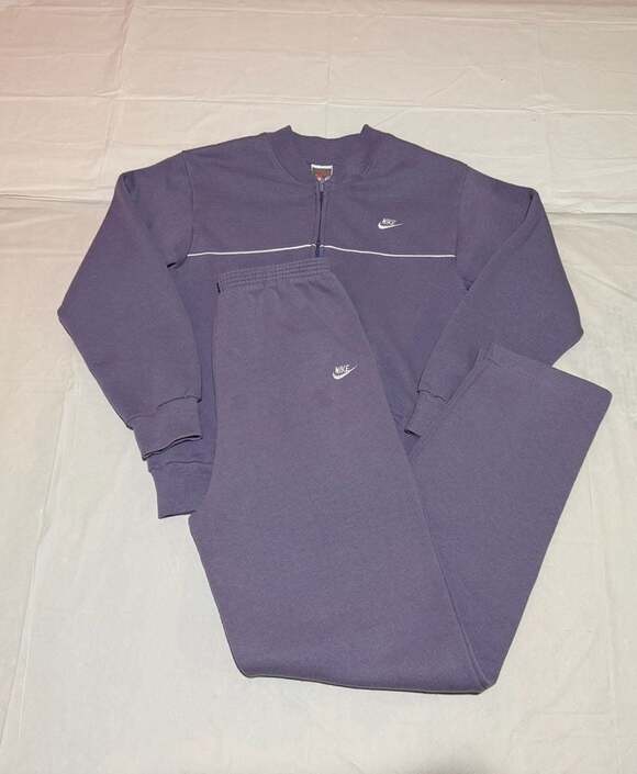 Nike Pants - Vintage Nike Women's Medium Full-Zip Tracksuit Set made in USA lavender/purple